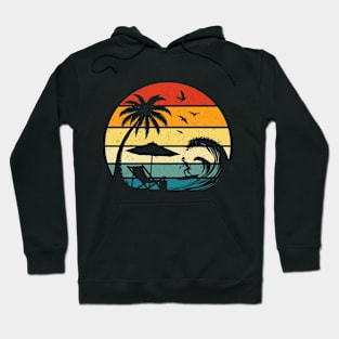 Alien Surfing On Tropical Beach Summer Vacation Surfer Hoodie